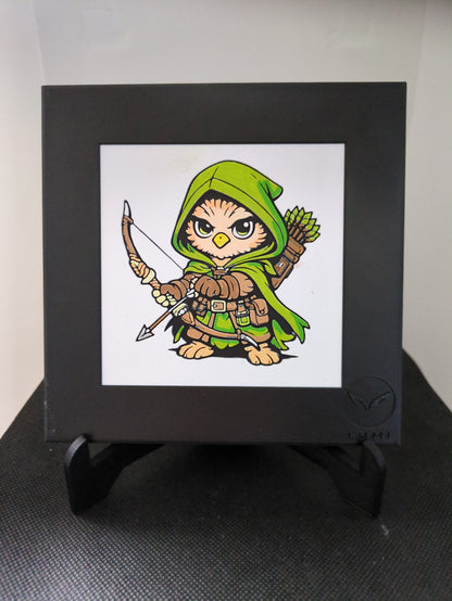 THRYN – LUMI Fantasy Archer | Hand-Painted 3D Sculpture with 150×150 mm Frame