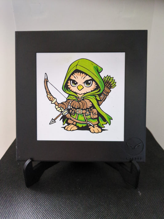THRYN – LUMI Fantasy Archer | Hand-Painted 3D Sculpture with 150×150 mm Frame