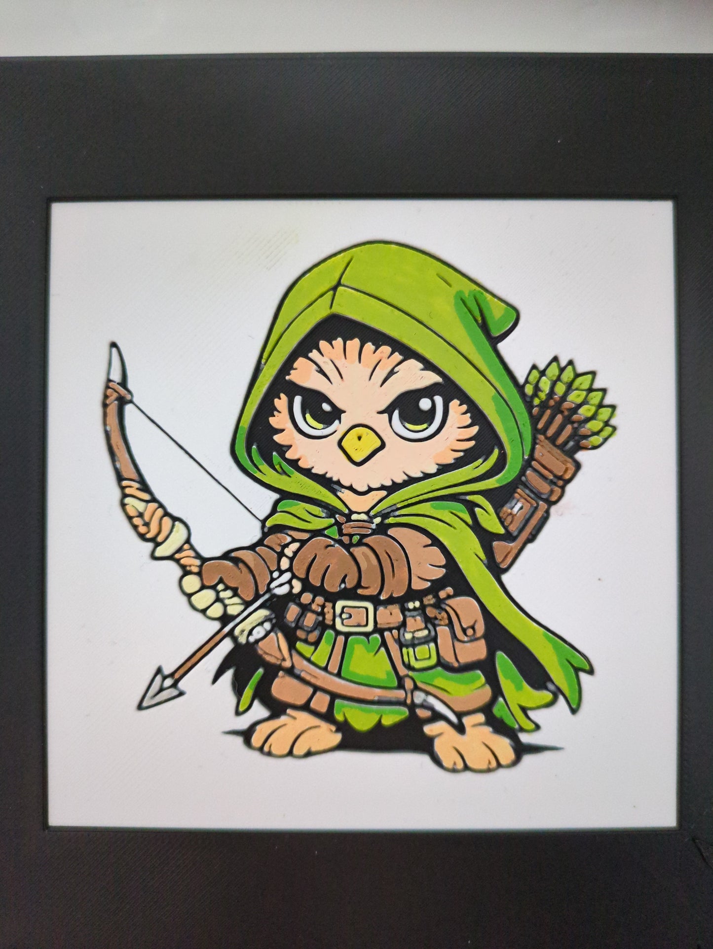 THRYN – LUMI Fantasy Archer | Hand-Painted 3D Sculpture with 150×150 mm Frame