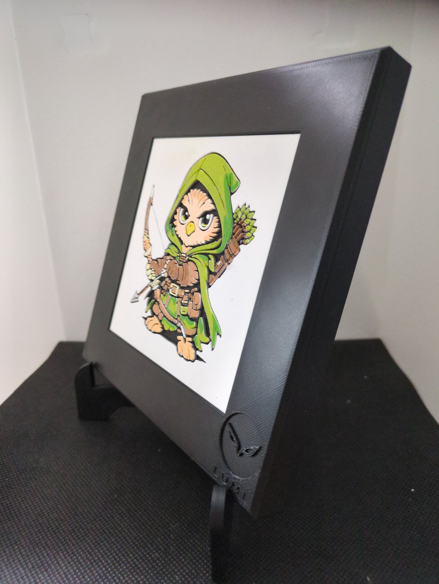 THRYN – LUMI Fantasy Archer | Hand-Painted 3D Sculpture with 150×150 mm Frame
