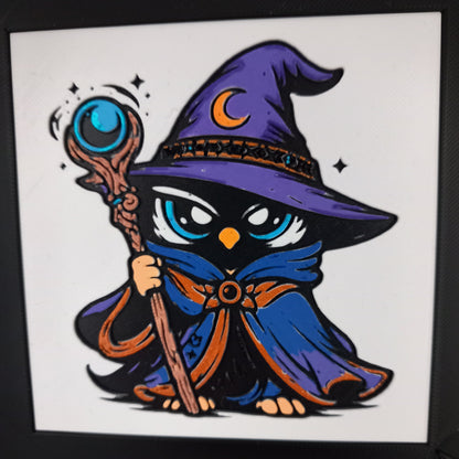 MYREN – LUMI Fantasy Mago | Qaudro 3D Colorata a Mano con Cornice 150×150 mm