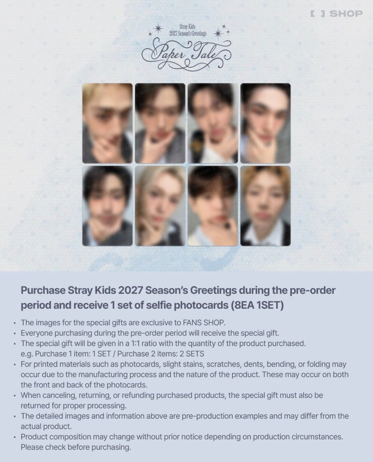 STRAY KIDS SEASON’S GREETINGS 2027 – [PAPER TALES] + POB | PRE-ORDER