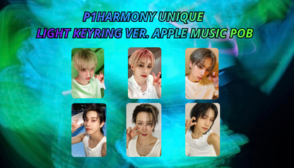P1HARMONY – UNIQUE APPLE MUSIC POB LIGHT KEYRING VER. Photocard Ufficiale | Collezionabile K-Pop
