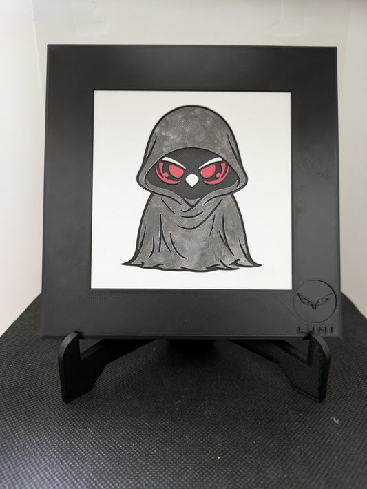 NOX – LUMI Forms Shadow | Hand-Painted 3D Sculpture with Frame 150×150 mm