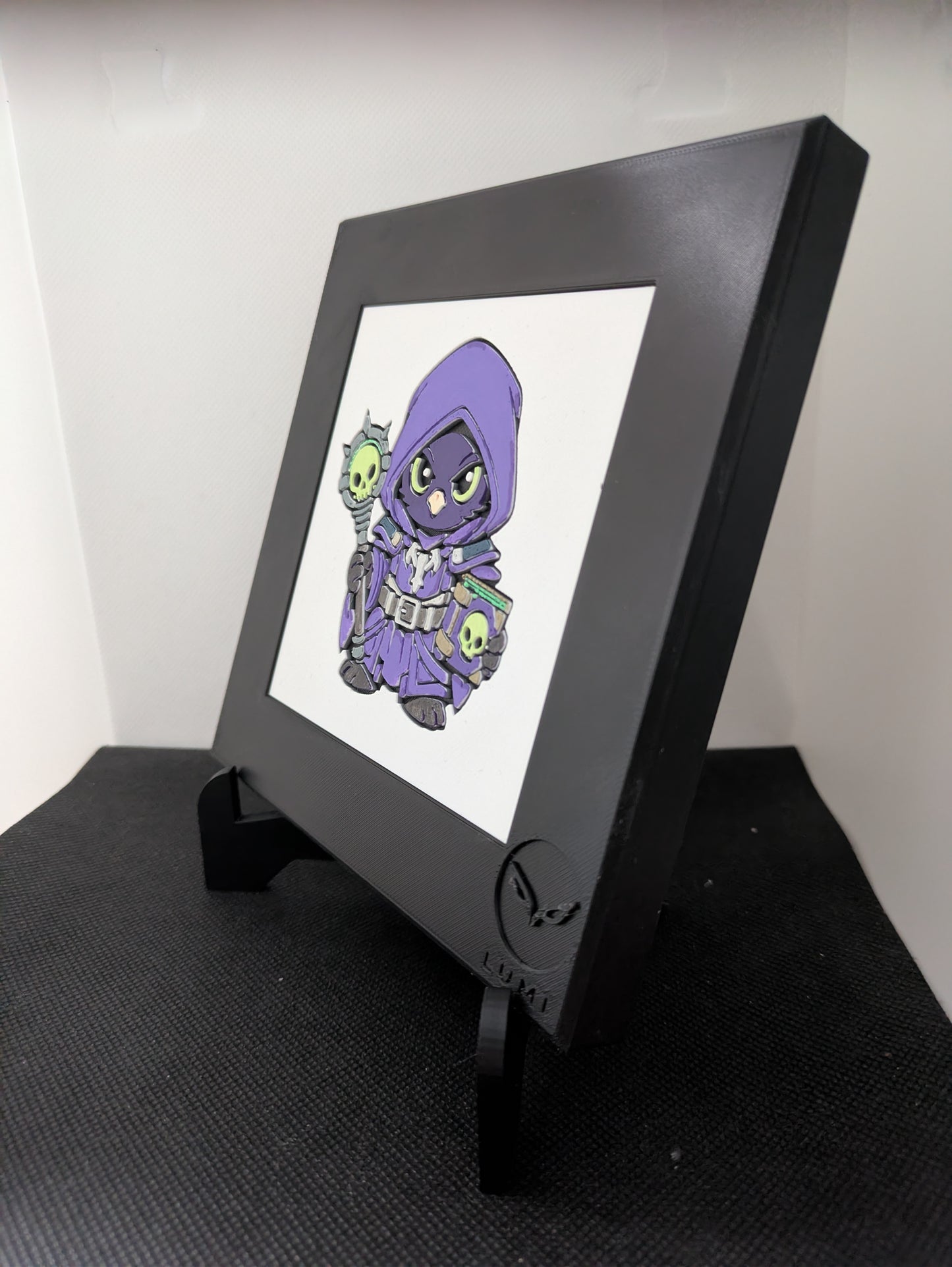 KHEIR – LUMI Fantasy Necromancer | Hand-Colored 3D Sculpture with 150×150 mm Frame