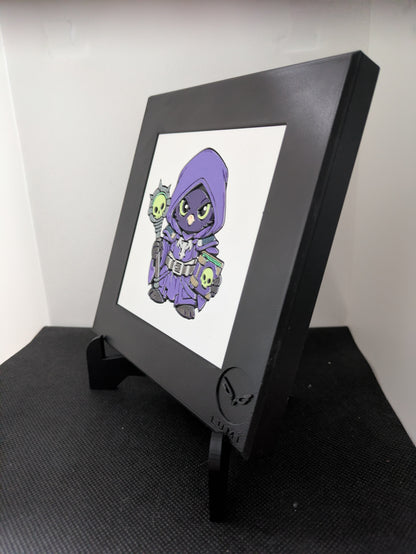 KHEIR – LUMI Fantasy Necromancer | Hand-Colored 3D Sculpture with 150×150 mm Frame