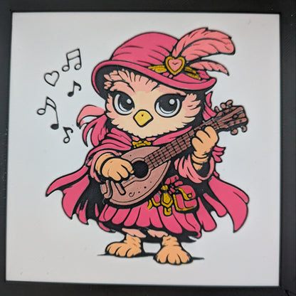 LYRAE – LUMI Fantasy Bard | Hand-Painted 3D Sculpture with 150×150 mm Frame