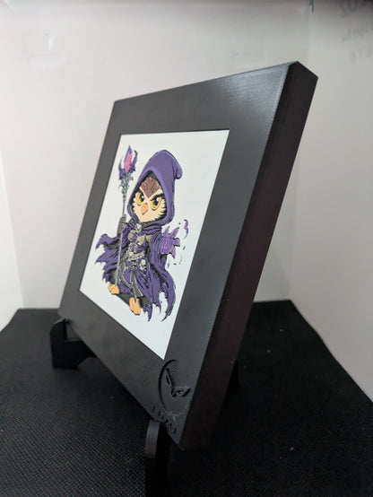 MALYRA – LUMI Fantasy Sorceress | Hand-Painted 3D Sculpture with Frame 150×150 mm