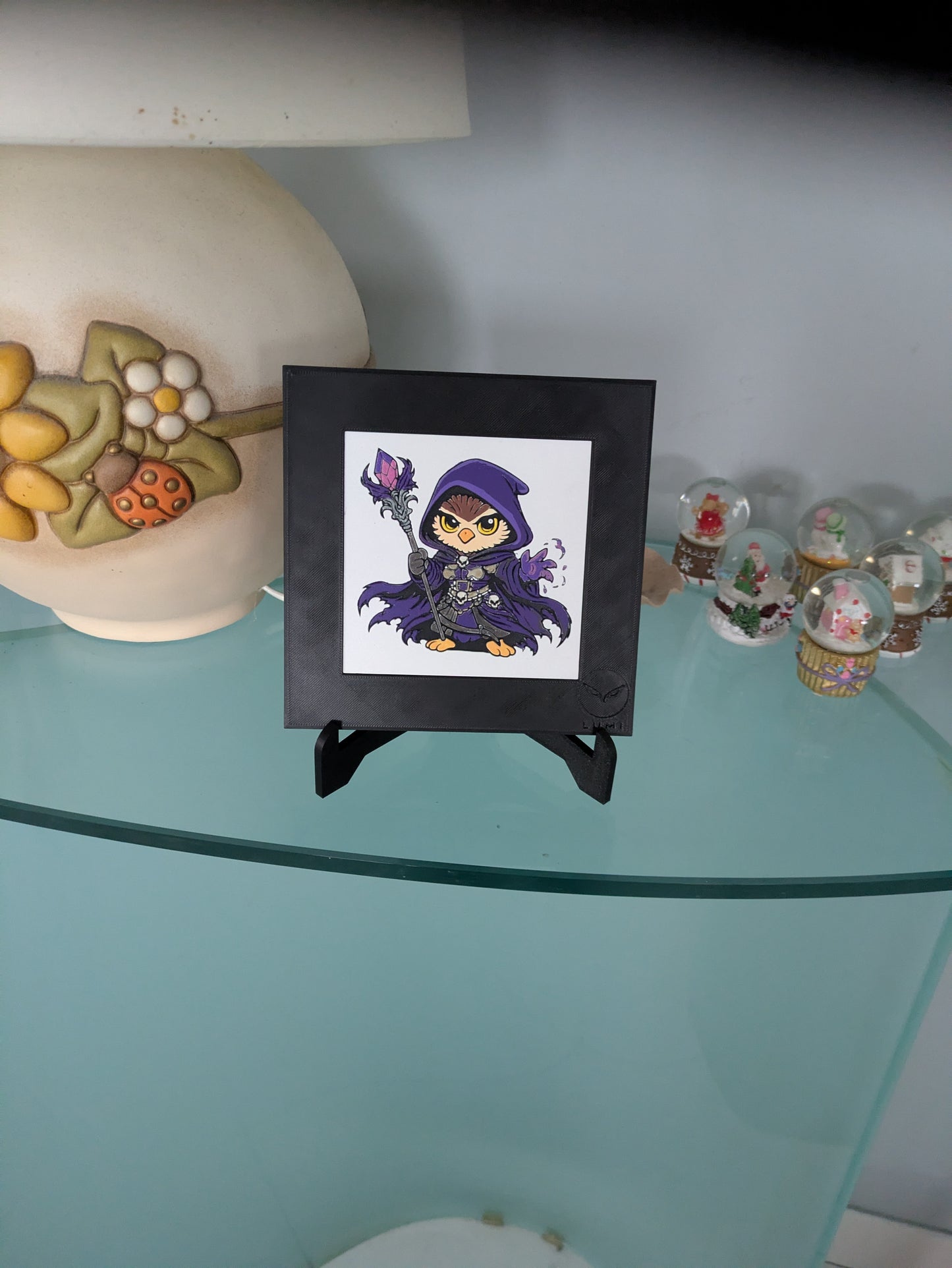 MALYRA – LUMI Fantasy Sorceress | Hand-Painted 3D Sculpture with Frame 150×150 mm