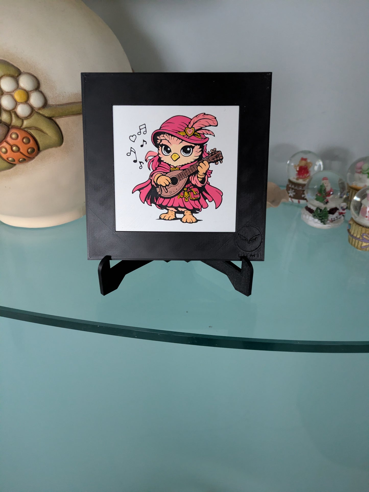 LYRAE – LUMI Fantasy Bard | Hand-Painted 3D Sculpture with 150×150 mm Frame
