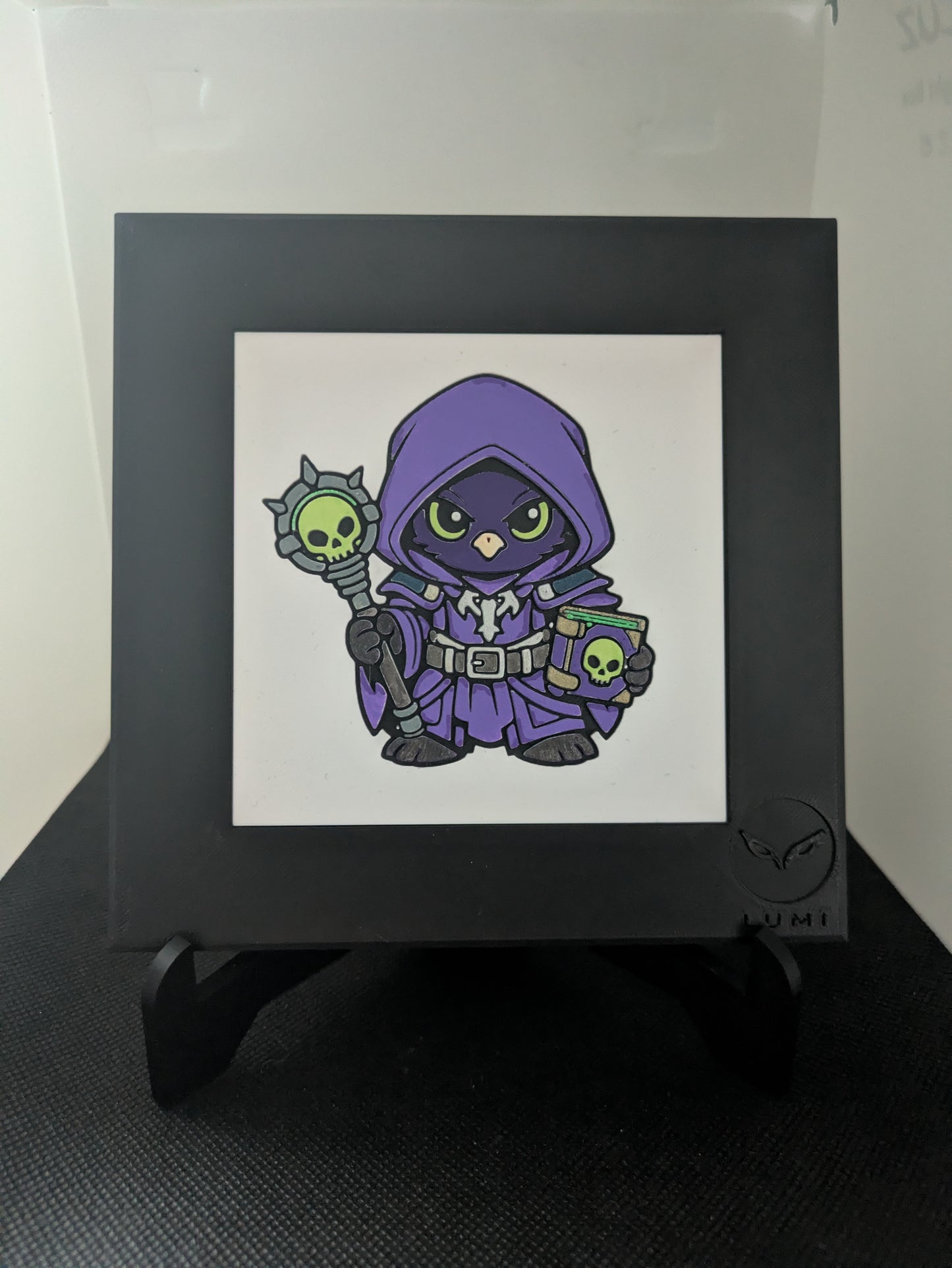 KHEIR – LUMI Fantasy Necromancer | Hand-Colored 3D Sculpture with 150×150 mm Frame