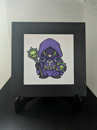 KHEIR – LUMI Fantasy Necromancer | Hand-Colored 3D Sculpture with 150×150 mm Frame