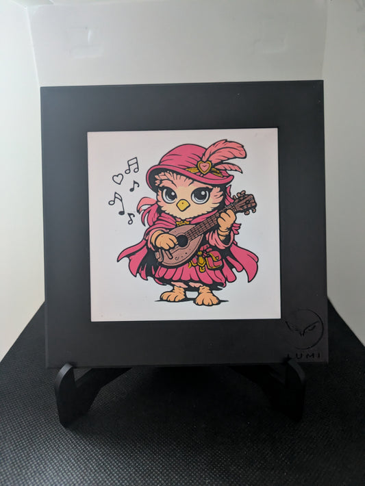 LYRAE – LUMI Fantasy Bard | Hand-Painted 3D Sculpture with 150×150 mm Frame