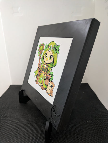 NYRHA – LUMI Fantasy Druid | Hand-Painted 3D Sculpture with 150×150 mm Frame