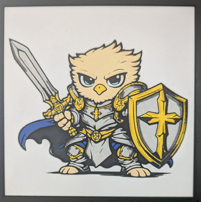 DRAEM – LUMI Robots Unit D26 Defender | Hand-Painted 3D Sculpture with Frame 150×150 mm