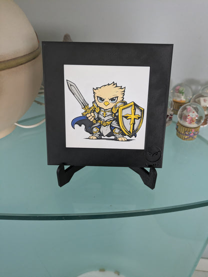 DRAEM – LUMI Robots Unit D26 Defender | Hand-Painted 3D Sculpture with Frame 150×150 mm