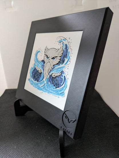 DRAEM – LUMI Robots Unit D26 Defender | Hand-Painted 3D Sculpture with Frame 150×150 mm