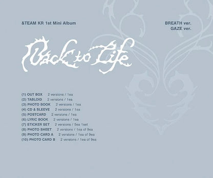 Visione generale delle inclusioni dell'album BACK TO LIFE degli &TEAM