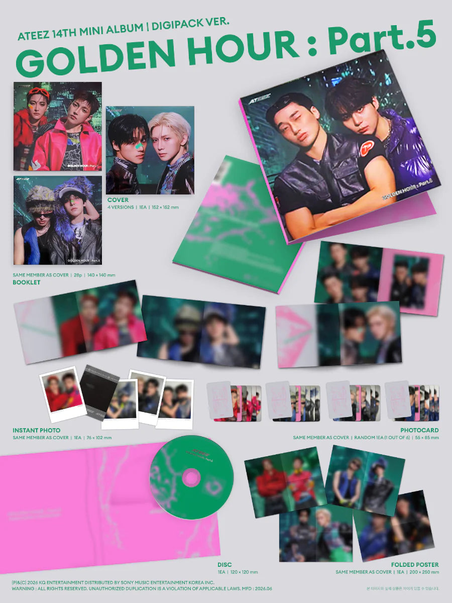 Inclusioni dell'album GOLDEN HOUR PART.5 (UNIT DIGIPACK VER.) degli ATEEZ 