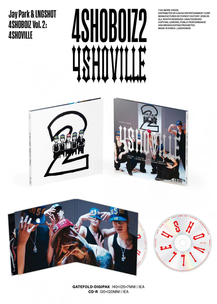 Gatefold-Digipack dell'album 4SHOBOIZ VOL. 2: 4SHOVILLE di Jay Park & LNGSHOT 