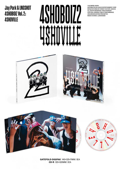 Gatefold-Digipack dell'album 4SHOBOIZ VOL. 2: 4SHOVILLE di Jay Park & LNGSHOT 