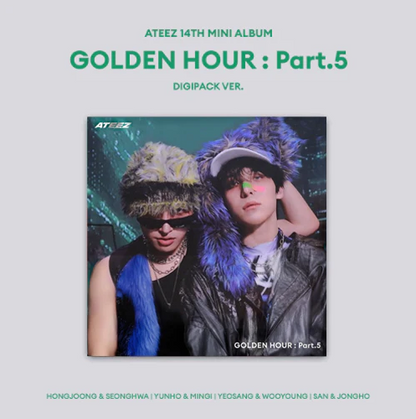 Copertina dell'album GOLDEN HOUR PART.5 (UNIT DIGIPACK VER.) degli ATEEZ nella versione MINGI & YUNHO
