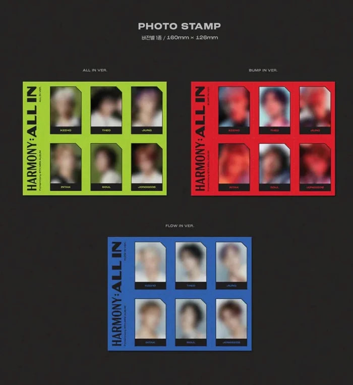 Photo Stamp dell'album HARMONY : ALL IN dei P1HARMONY nelle versioni disponibili