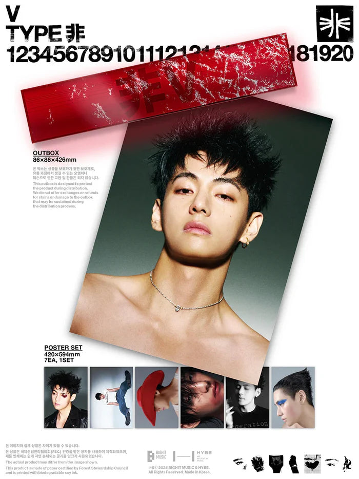 V (BTS) – [TYPE 非] POSTER SET Gadget Ufficiale